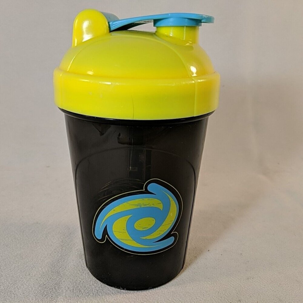 G Fuel Shaker Cup with Lid Black Yellow Blue 6" Limited Edition Plastic